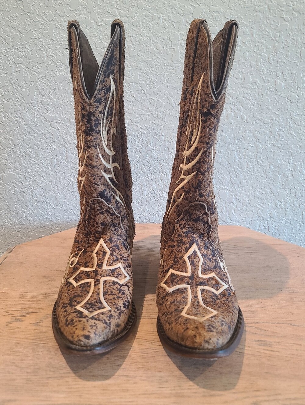 Justin Bent Rail Women's Distressed Brown Leather Western Boots Size 8 BRL9752